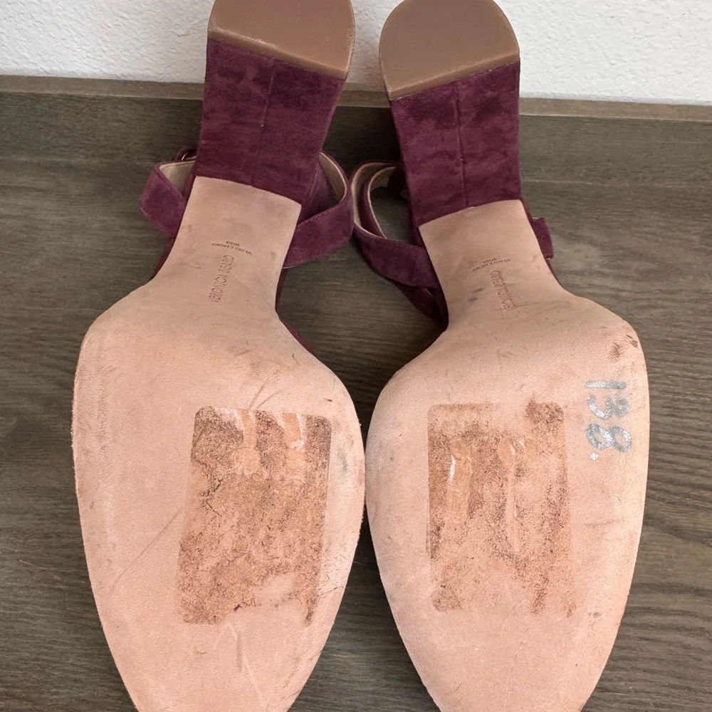 NEW Veronica Beard Magda Merlot Suede Platform Ankle-Strap Heels SZ 10